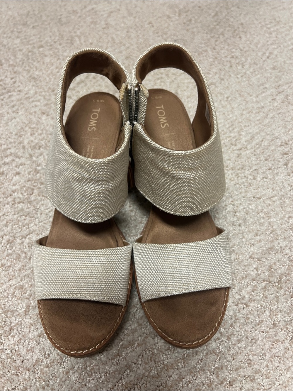 TOMS Natural Canvas Slingback Sandals